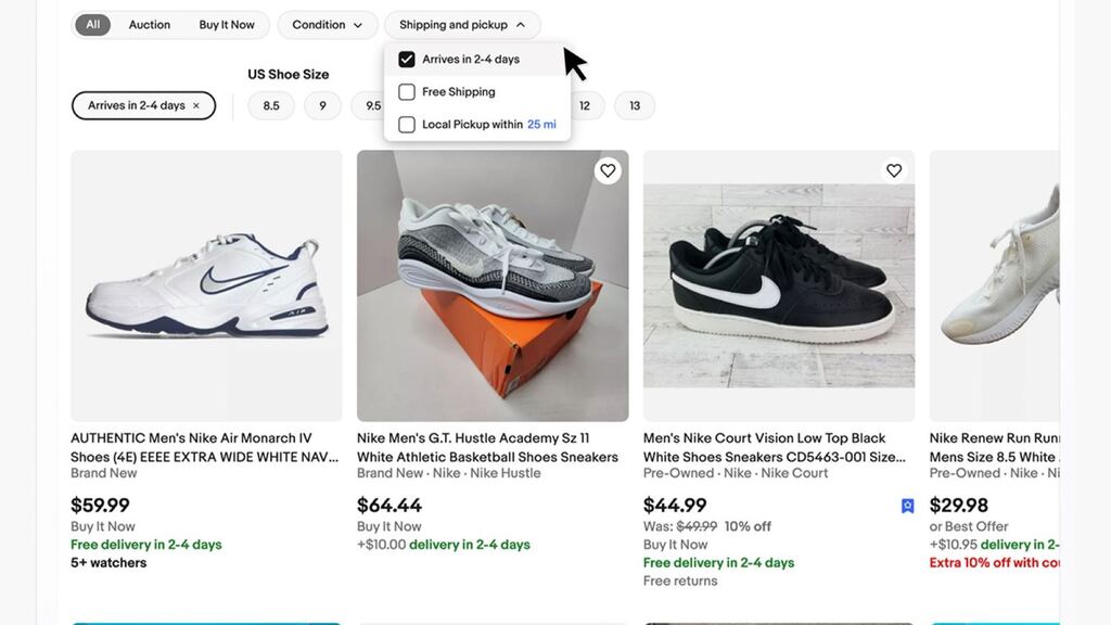 eBay上的快速本地购物变得更简单