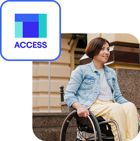 Young woman in a wheelchair.