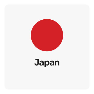Round icon showing flag of Japan.