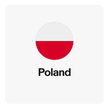 Round icon showing flag of Poland.