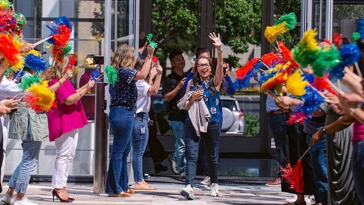 eBay sellers celebrating during an event at the company’s campus in San Jose.