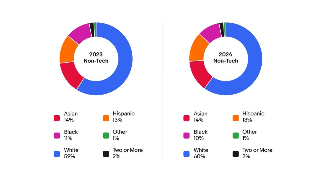 Race & Ethnicity: US, Non-Tech chart. A detailed description of this chart can be found below.