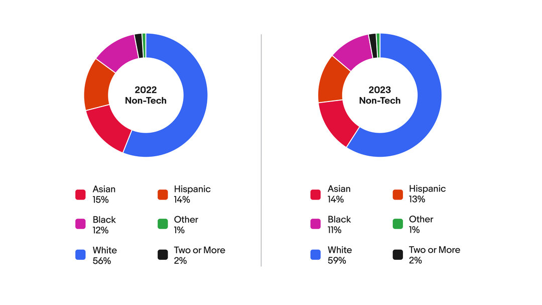 Race & Ethnicity: US, Non-Tech chart. A detailed description of this chart can be found below.