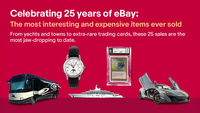 eBay Celebrates 25 Years: The Most Interesting & Expensive Items Ever Sold on the Marketplace