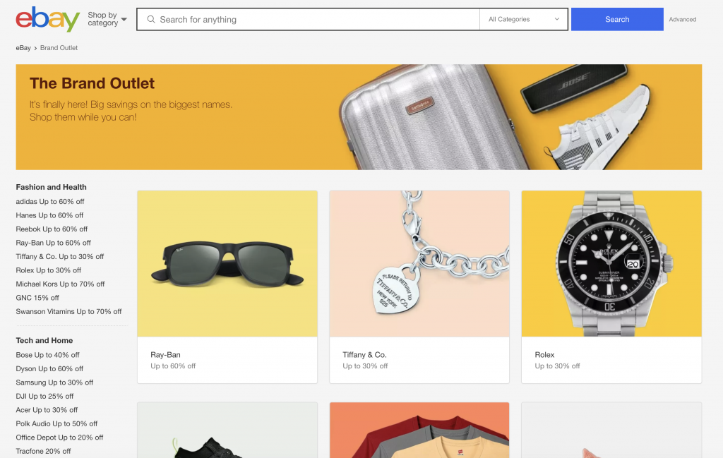 eBay Launches “Summer Brand Outlet” and 