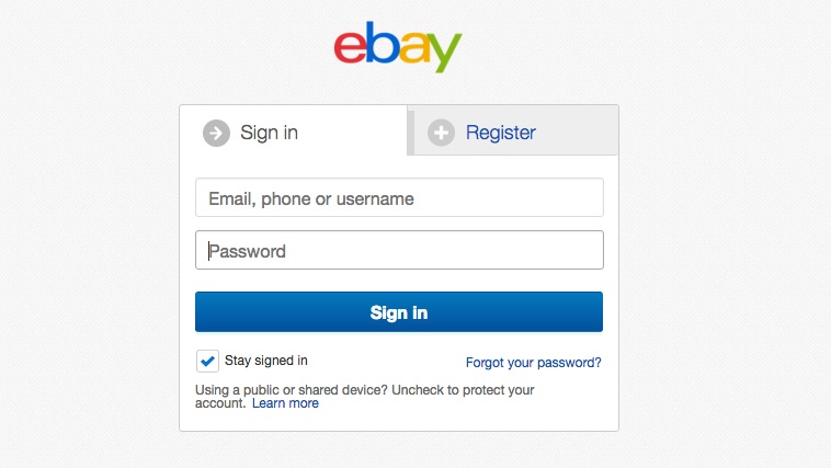 ebay login